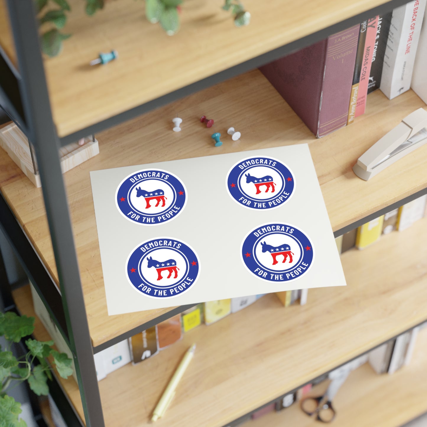 Democratic Party Sticker Sheet, Car Stickers, Laptop Stickers, Free Shipping - ORIGINAL ARTWORK DESIGNER - Democracy Signs