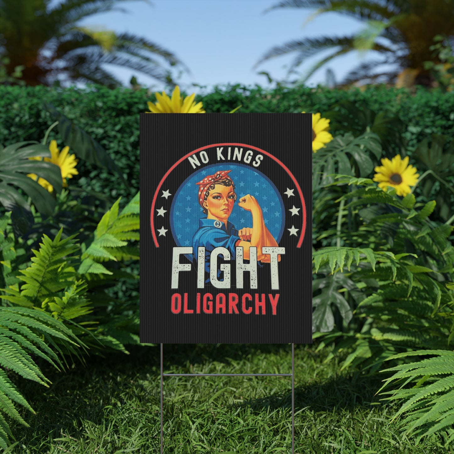 No Kings Yard Sign, 3 Pack, 24" x 18", Print on Both Sides, Anti Trump Protest Sign, No Kings Protest Sign