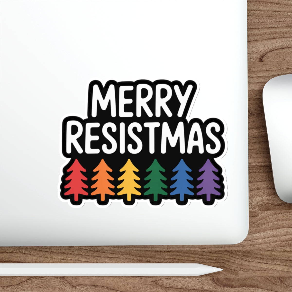 Merry Resistmas Sticker, Equality Holiday Sticker, Vinyl, Waterproof, Multiple Sizes, Holiday Stickers, Christmas Stickers, Political Gift