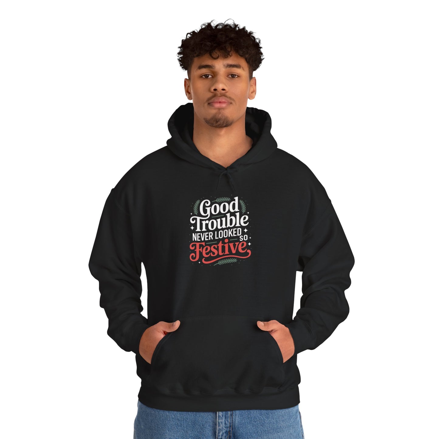 Good Trouble Never Looked So Festive Hoodie, Merry Resistmas Hoodie, Holiday Hoodie, Christmas Hoodie, Resistance Hoodie, Free Shipping