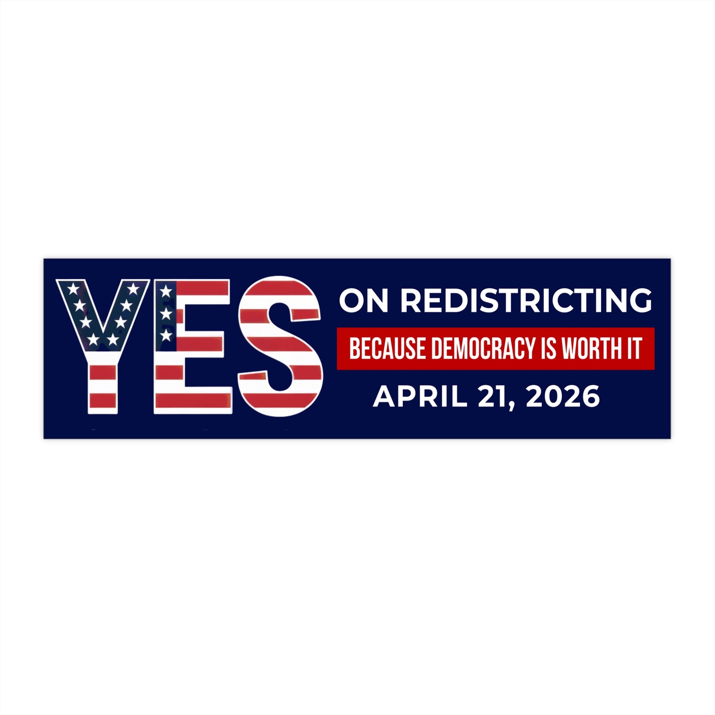 Vote Yes on Virginia Redistricting Bumper Sticker, 11" x 3", Virginia Special Election Bumper Sticker