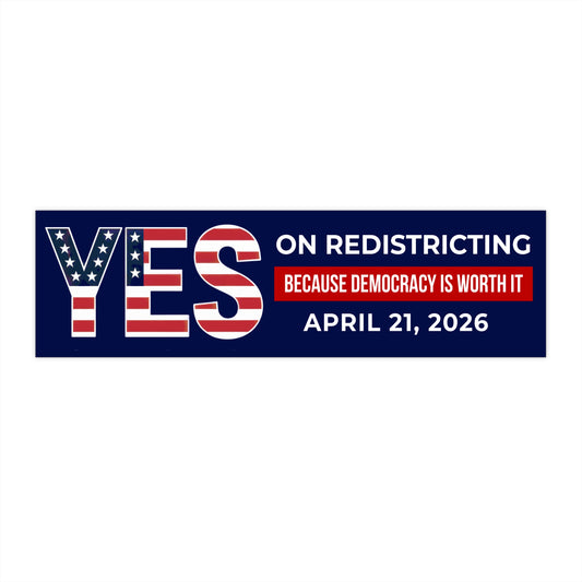 Vote Yes on Virginia Redistricting Bumper Sticker, 11" x 3", Virginia Special Election Bumper Sticker