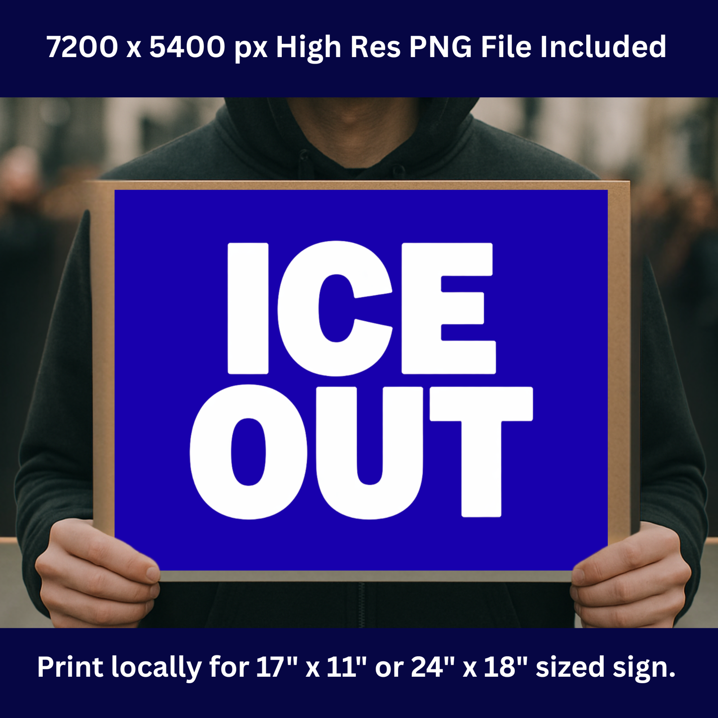 Anti ICE Protest Sign - ICE OUT- Printable Protest Sign Kit - Protest Sign PNG