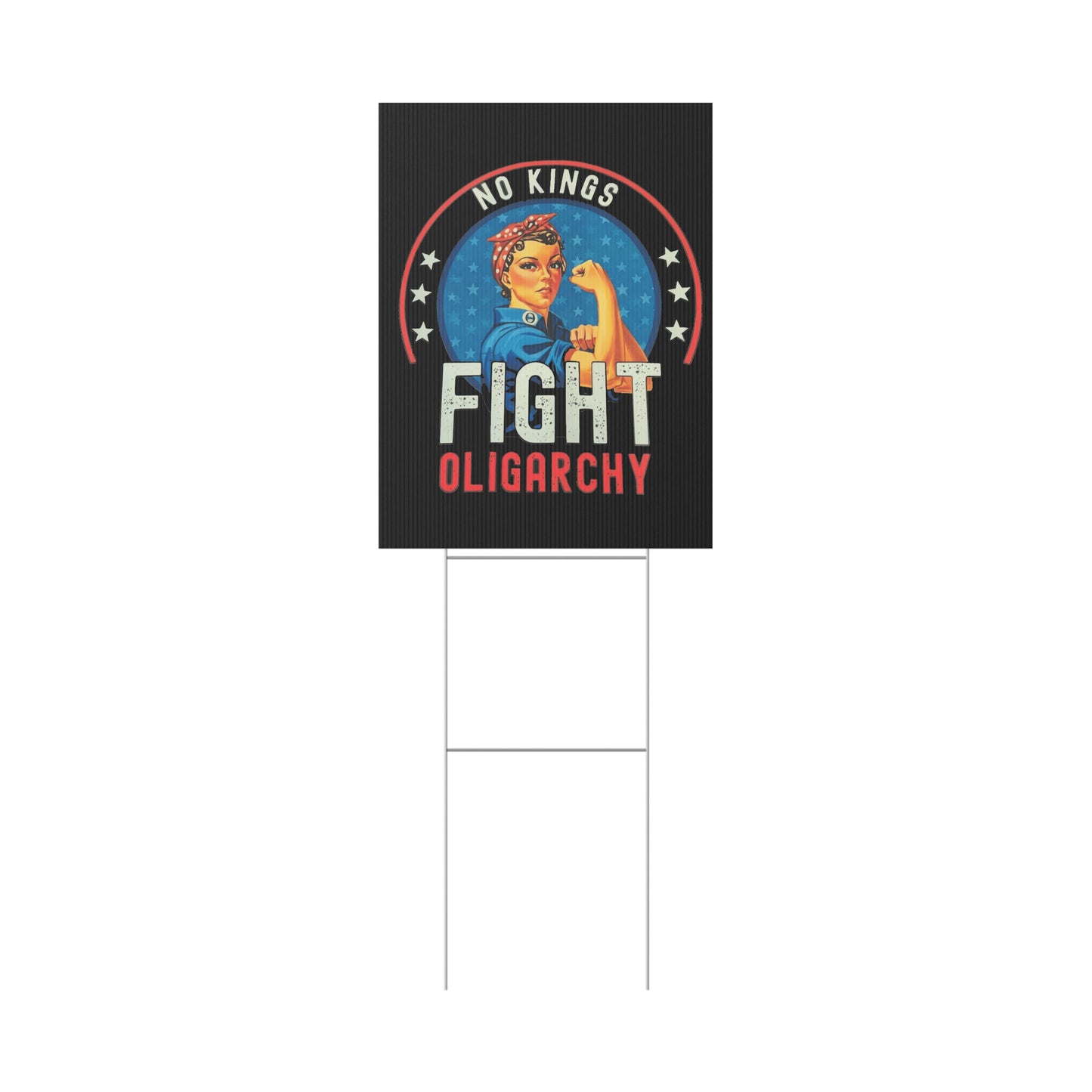 No Kings Yard Sign, 3 Pack, 24" x 18", Print on Both Sides, Anti Trump Protest Sign, No Kings Protest Sign