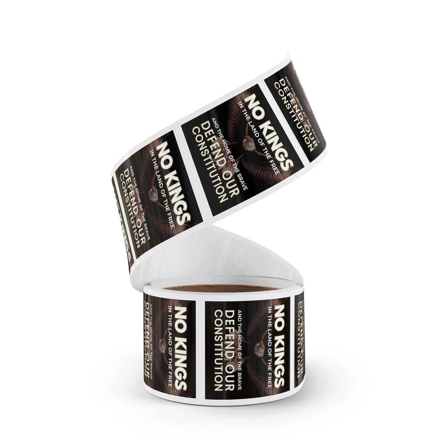 No Kings Wholesale Political Sticker Rolls – 2″×2″ Vinyl, Waterproof, High Turnover & Profit Margin