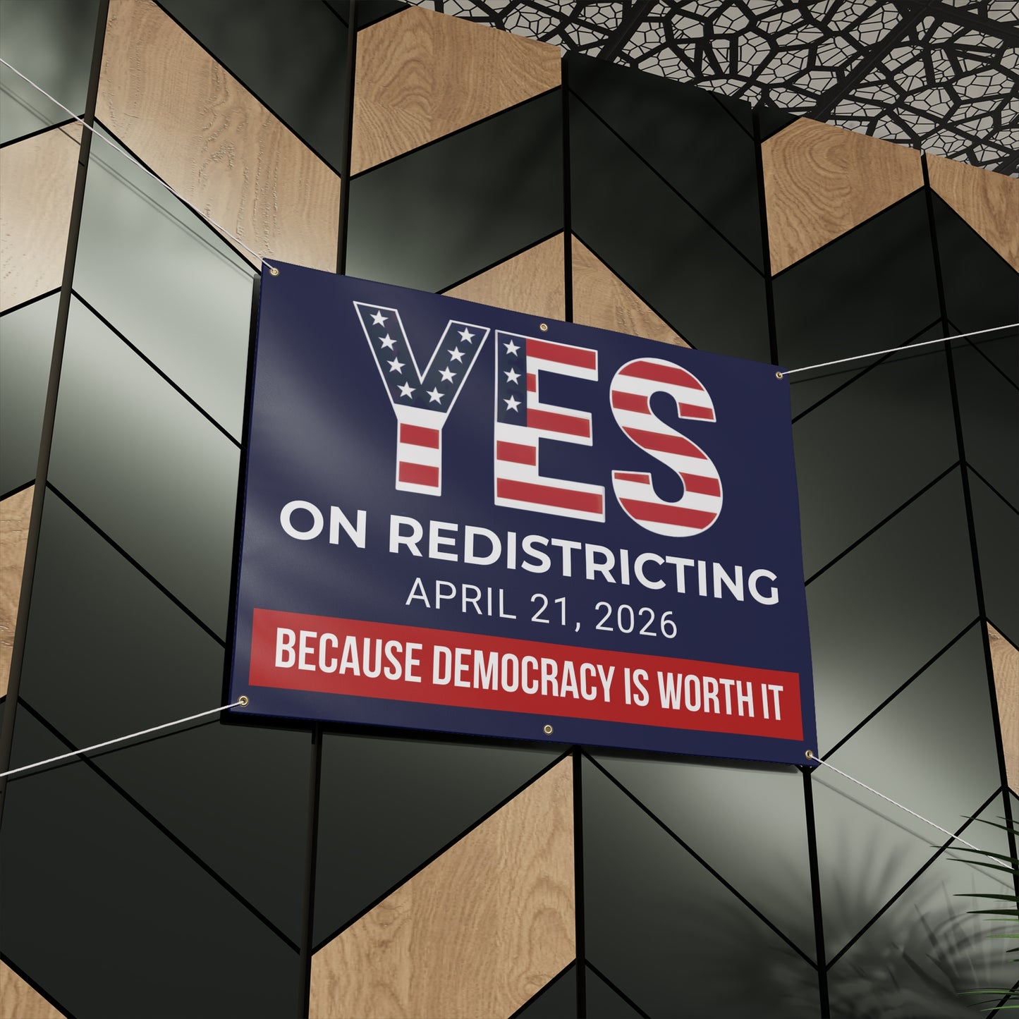 Vote Yes on Virginia Redistricting Matte Banner — Virginia Redistricting Signs