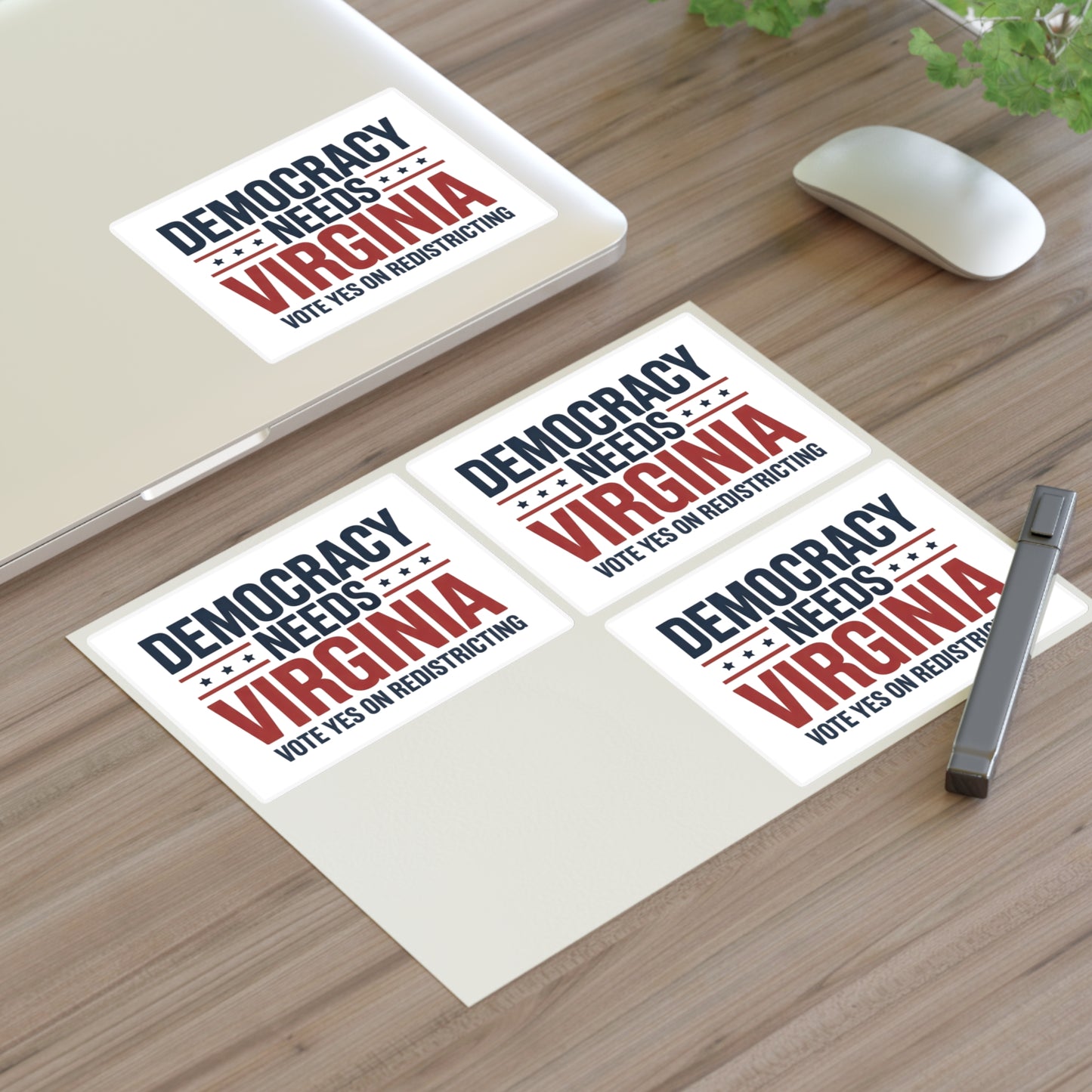 Democracy Needs Virginia Vote Yes on Redistricting Sticker Sheet | Virginia Special Election Stickers