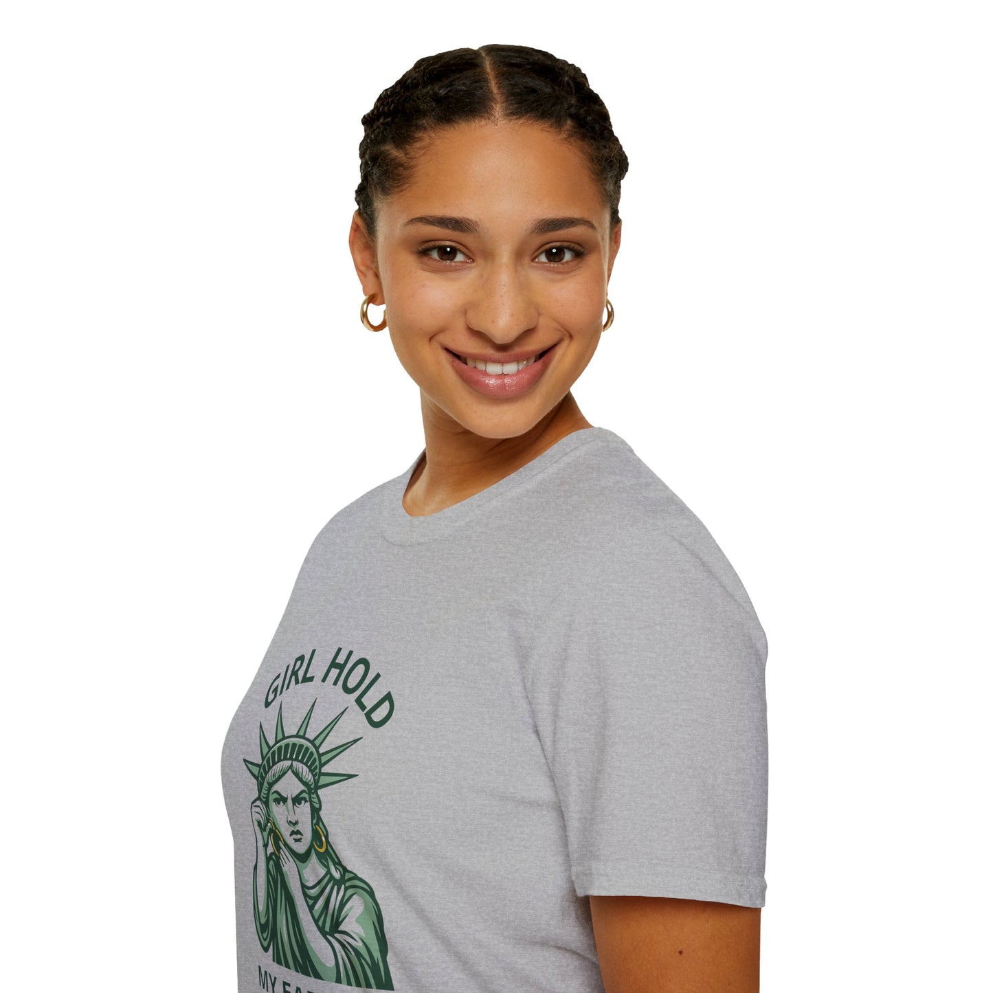 Girl Hold My Earrings Tshirt, Soft, Unisex Style, Lady Liberty Tshirt, Resistance Tshirt, Funny Political Tshirt, Free Shipping