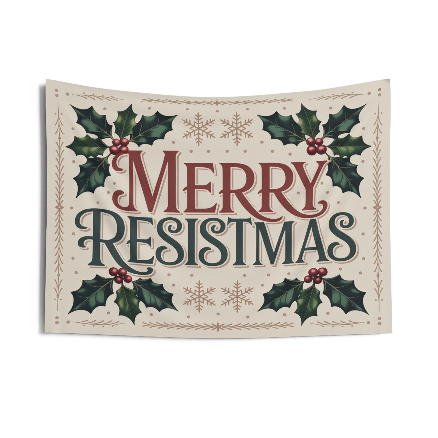 Merry Resistmas Indoor Wall Tapestry | Christmas Wall Decor | Christmas Wall Tapestry