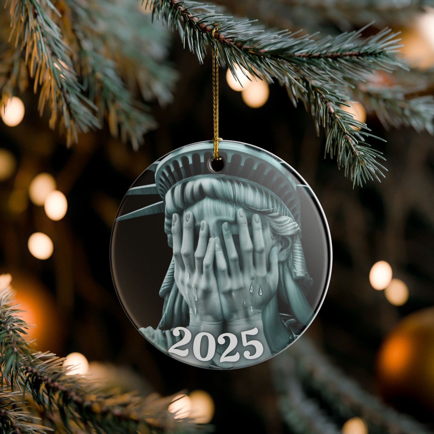 2025 Holiday Ornament, 2025 Christmas Ornament, Political Ornament, Anti Trump Ornament, Democracy Ornament, Gift for Democrat