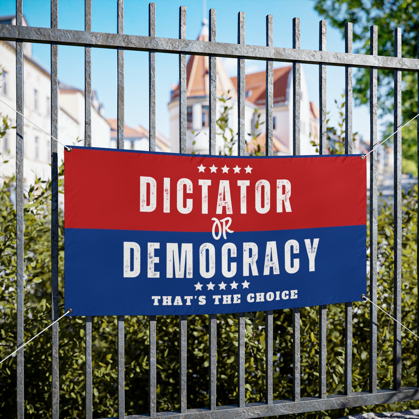 Democracy Banner, Dictator or Democracy, Vinyl Indoor/Outdoor Banner