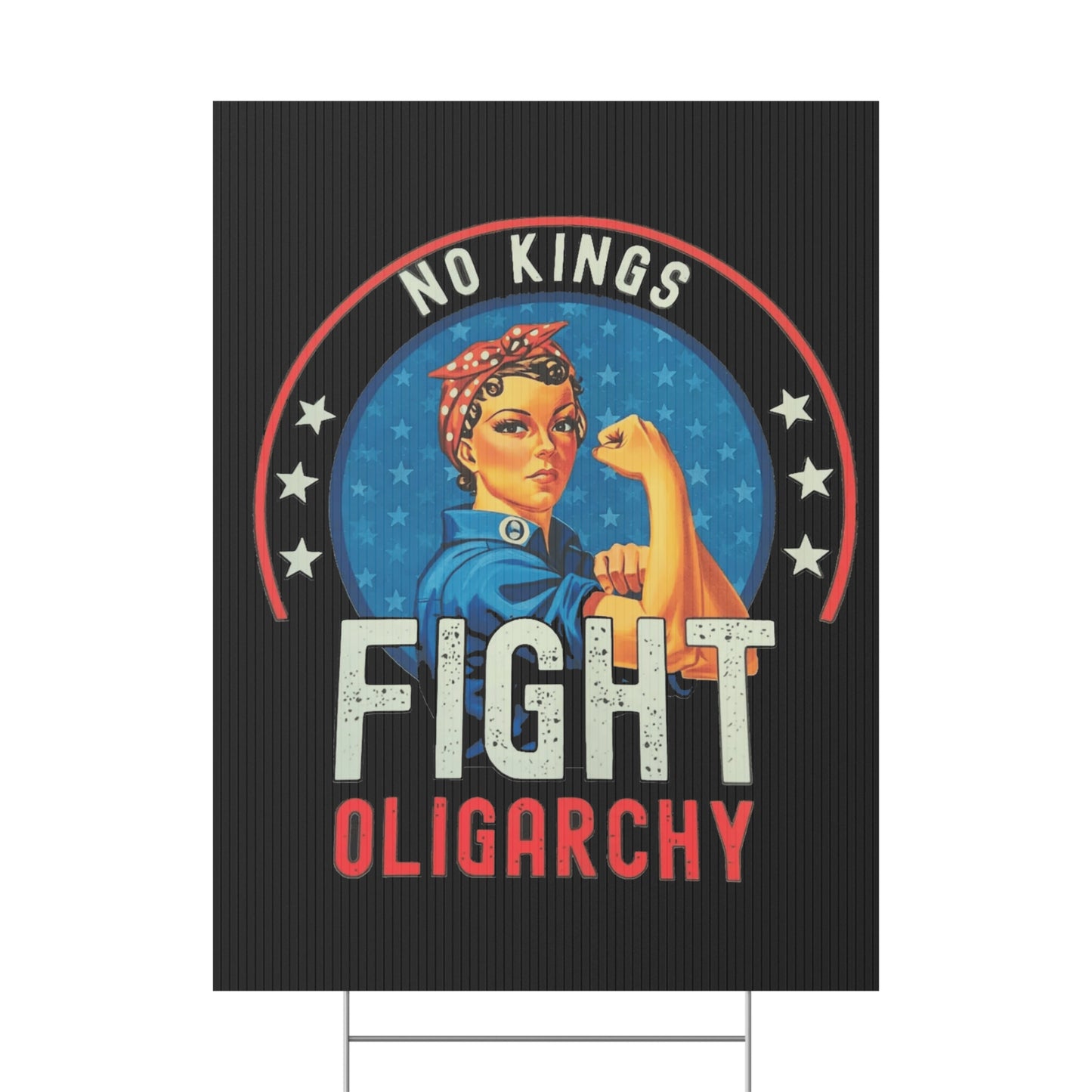 No Kings Yard Sign, 3 Pack, 24" x 18", Print on Both Sides, Anti Trump Protest Sign, No Kings Protest Sign