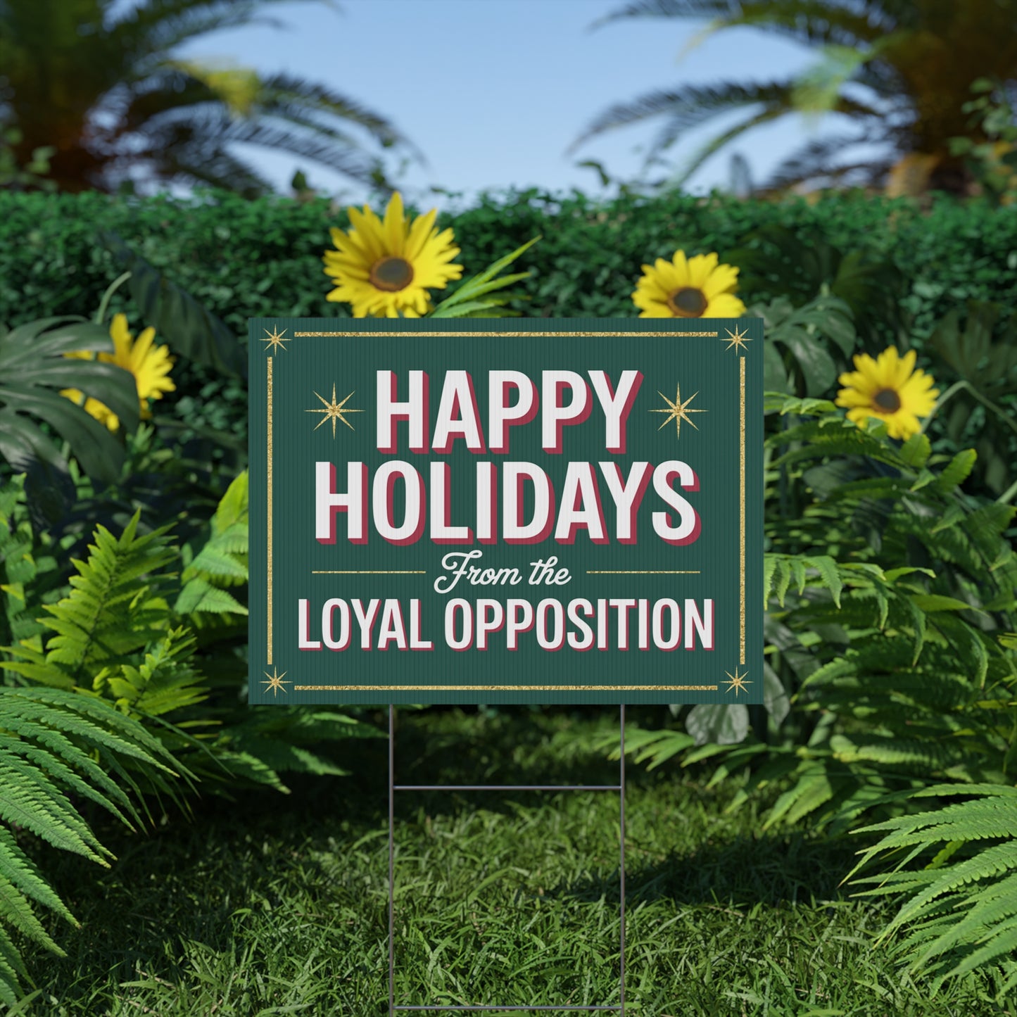 Funny Holiday Yard Sign, Funny Political Christmas Yard Sign, Anti Trump Yard Sign with H Stake, Democracy Yard Sign, Multiple Sizes