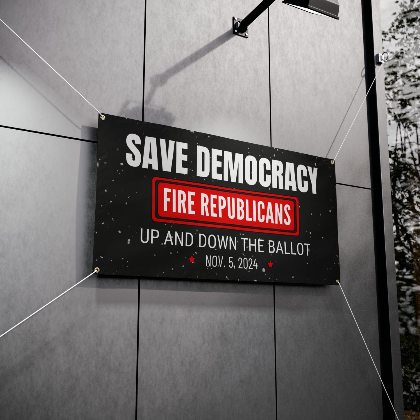 Save Democracy, Fire Republicans, Vinyl Indoor/Outdoor Banner, 48 x 24 or 72 x 36, Democracy Sign, Democracy Banner, Democracy Poster