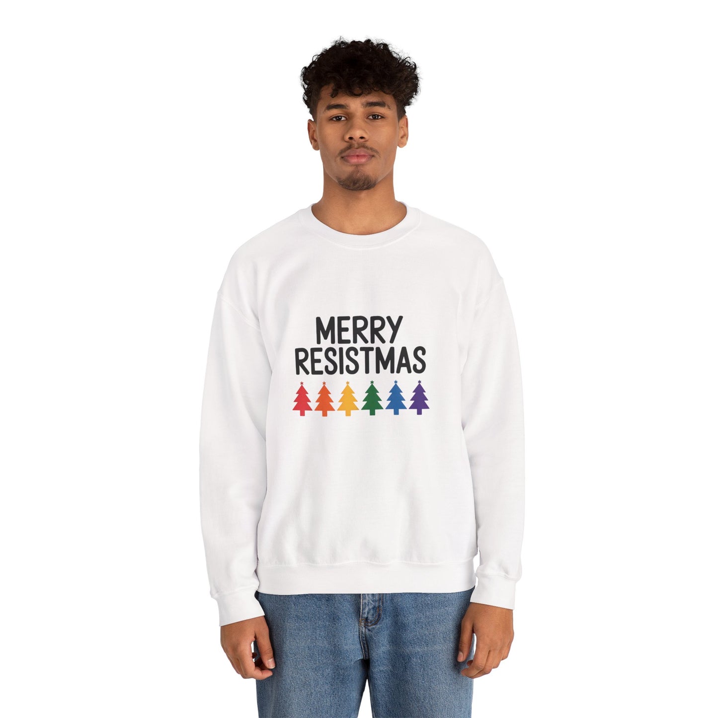 Merry Resistmas Sweatshirt, Holiday Sweatshirt, Christmas Sweatshirt, Anti Maga Sweatshirt, Multiple Colors, Free Shipping