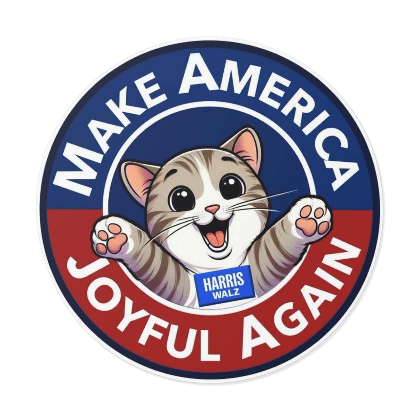 Make America Joyful Again Sticker, Kamala Harris Sticker, Indoor/Outdoor, Multiple Sizes, Free Shipping