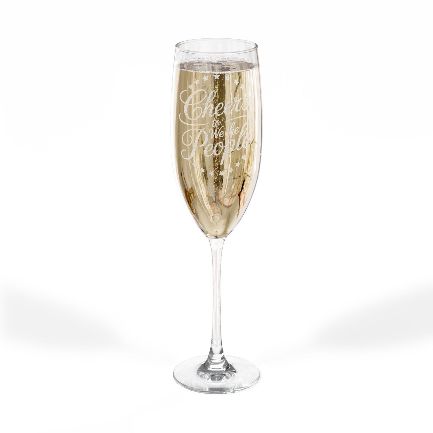Cheers to We the People Engraved Champagne Glass, Engraved Wine Glass, No Kings Gifts, Anti Trump Gifts, 8 oz, Unique Political Gift