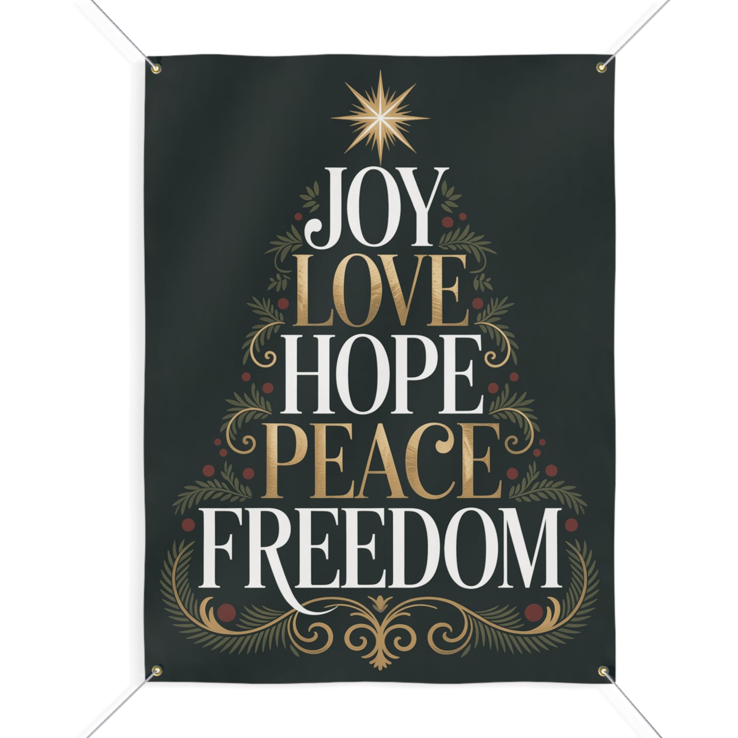 Christmas Banner, Holiday Banner, Custom Banner, Christmas Signs, 36" x 48", Hanging Ropes Included, Free Shipping