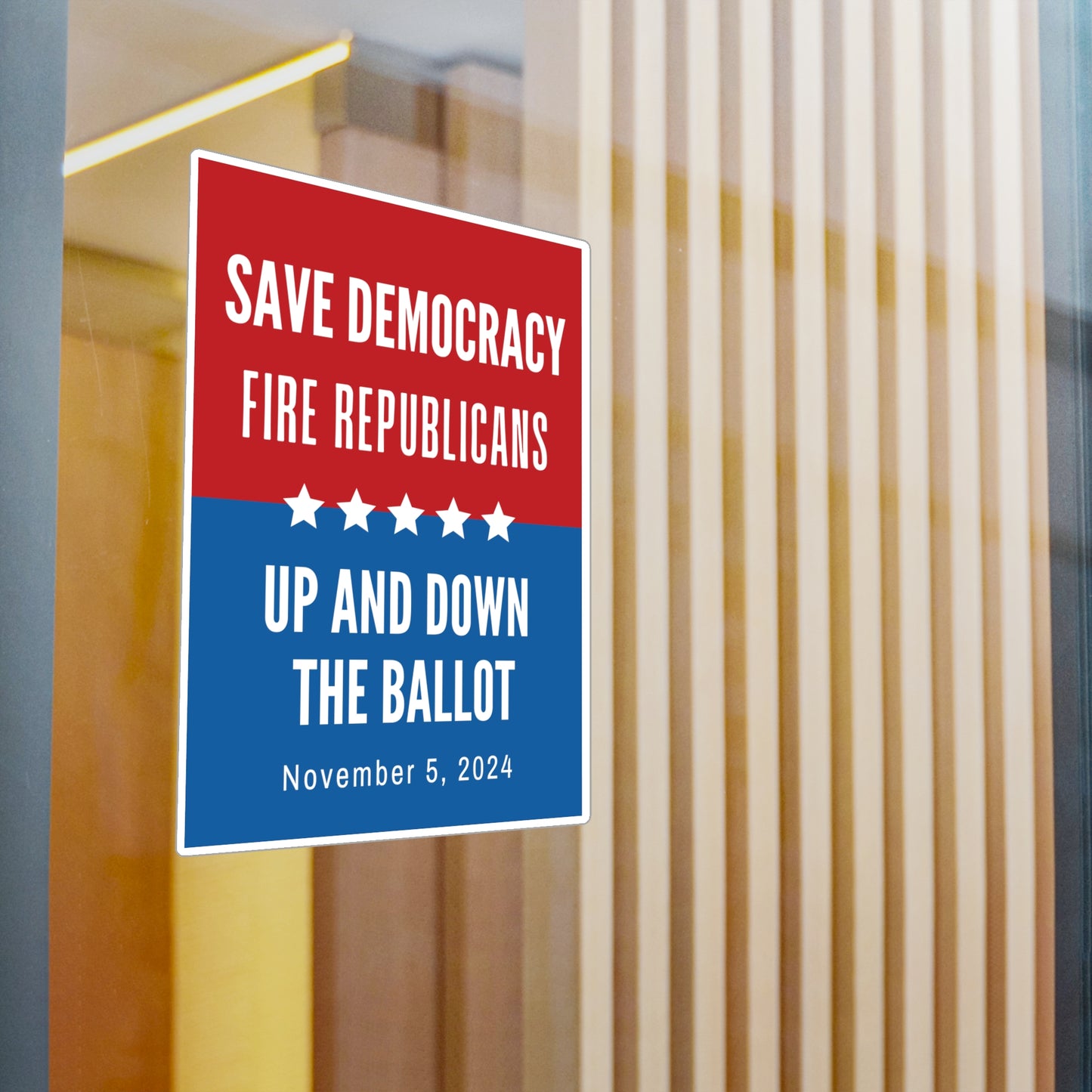 Save Democracy, Fire Republicans Sticker, Vinyl, Indoor/Outdoor, Water & UV Resistant, Multiple Sizes, Democracy Sticker, Democracy Signs