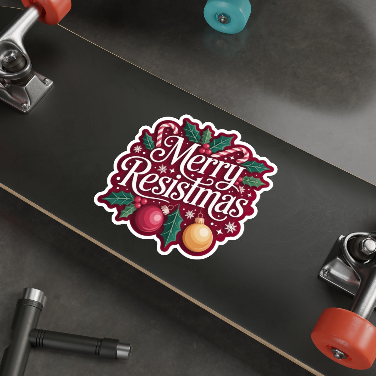 Merry Resistmas Sticker, Premium Vinyl, Indoor/Outdoor, Multiple Sizes Available, Holiday Stickers, Christmas Stickers, Political Gifts