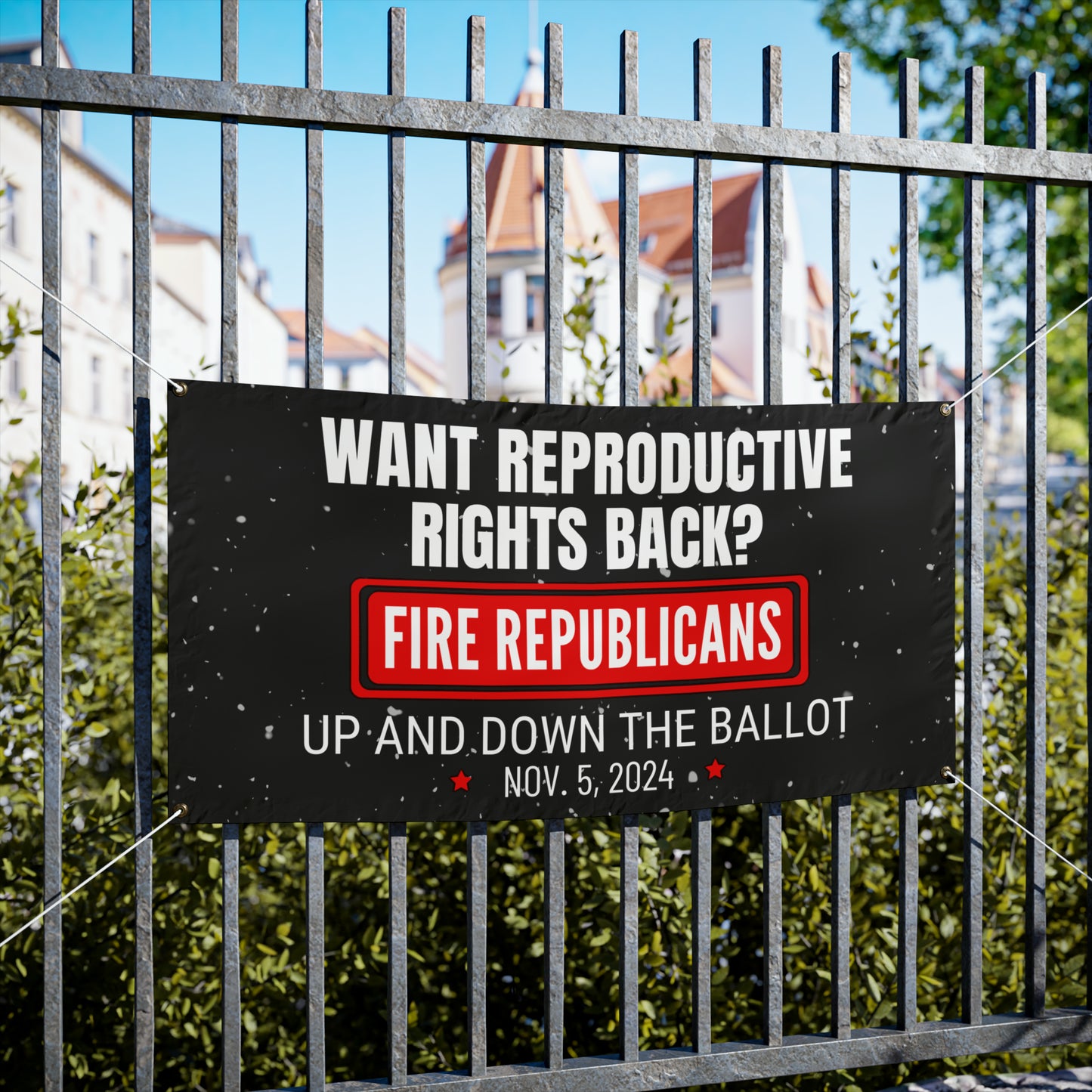 Reproductive Rights, Fire Republicans, Vinyl Indoor/Outdoor Banner, 48 x 24 or 72 x 36, Democracy Sign, Democracy Lawn Sign, Vote Sign