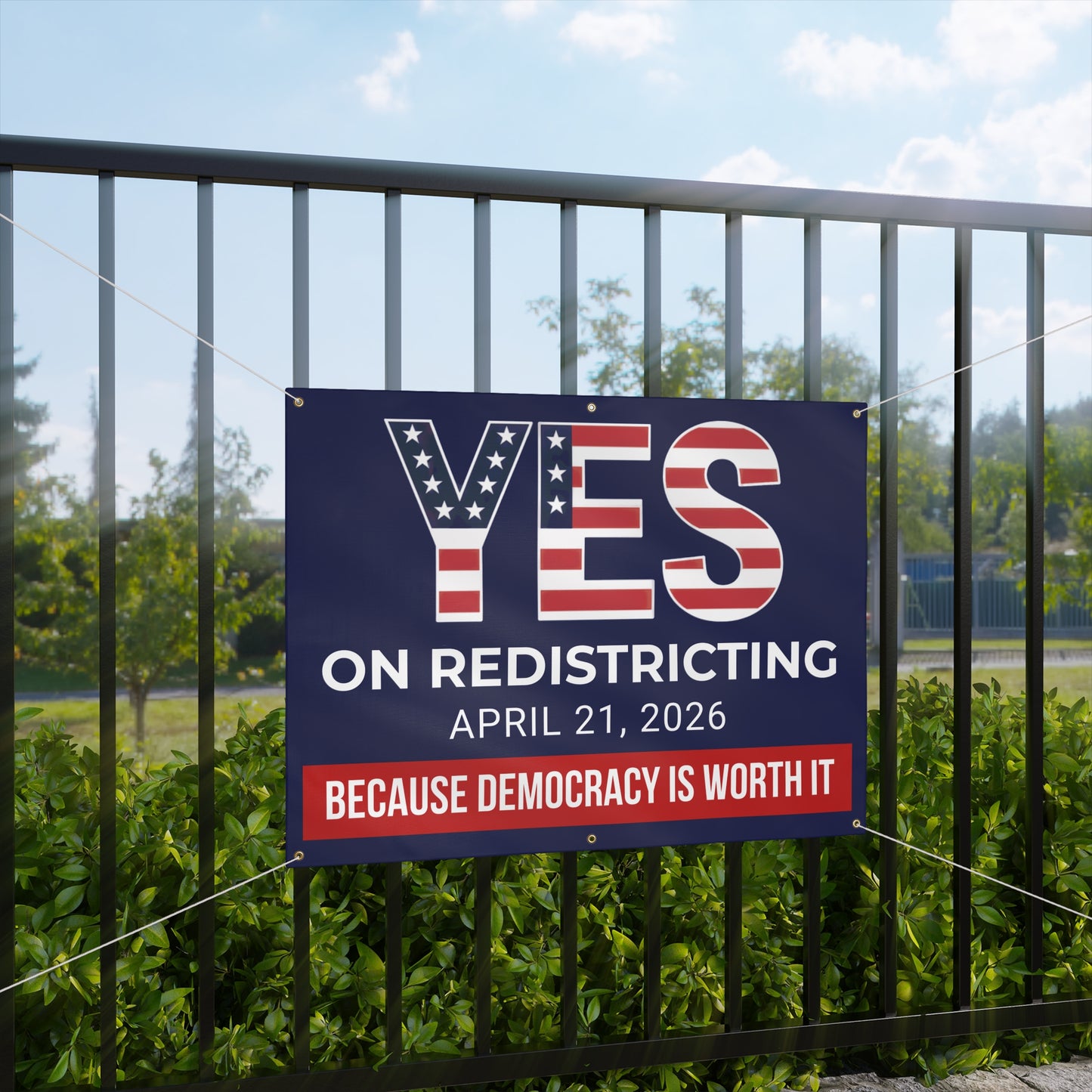 Vote Yes on Virginia Redistricting Matte Banner — Virginia Redistricting Signs
