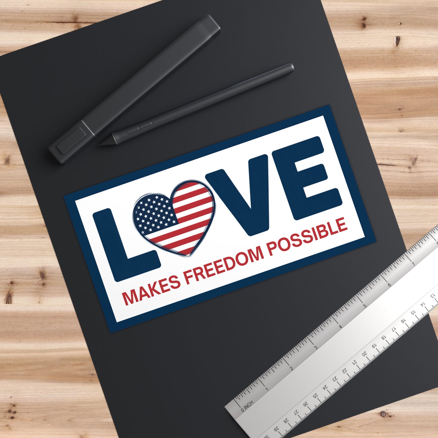 Subtle Anti Trump Bumper Sticker, Love Makes Freedom Possible, Weather/UV Resistant, Vibrant Design