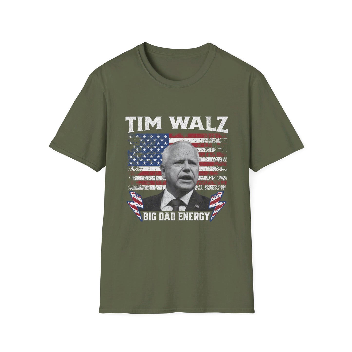 Tim Walz Big Dad Energy TShirt - Soft, Unisex Style, Multiple Colors, Free Shipping, Harris Walz Shirt, Harris Walz Merch, Tim Walz Shirt