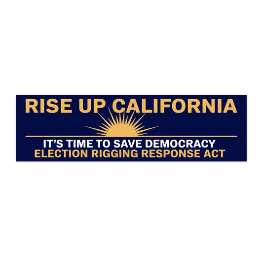 Election Rigging Response Act Bumper Sticker, Prop 50 Bumper Sticker, Gerrymandering Bumper Sticker, Redistricting Bumper Sticker