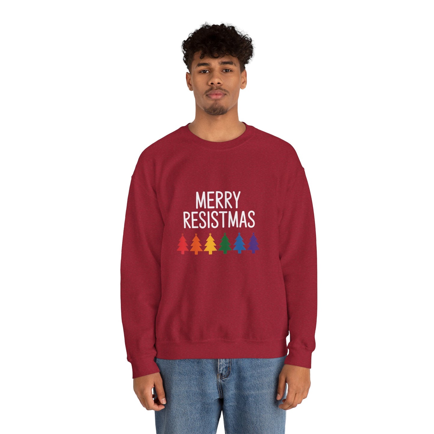 Merry Resistmas Sweatshirt, Holiday Sweatshirt, Christmas Sweatshirt, Anti Maga Sweatshirt, Multiple Colors, Free Shipping