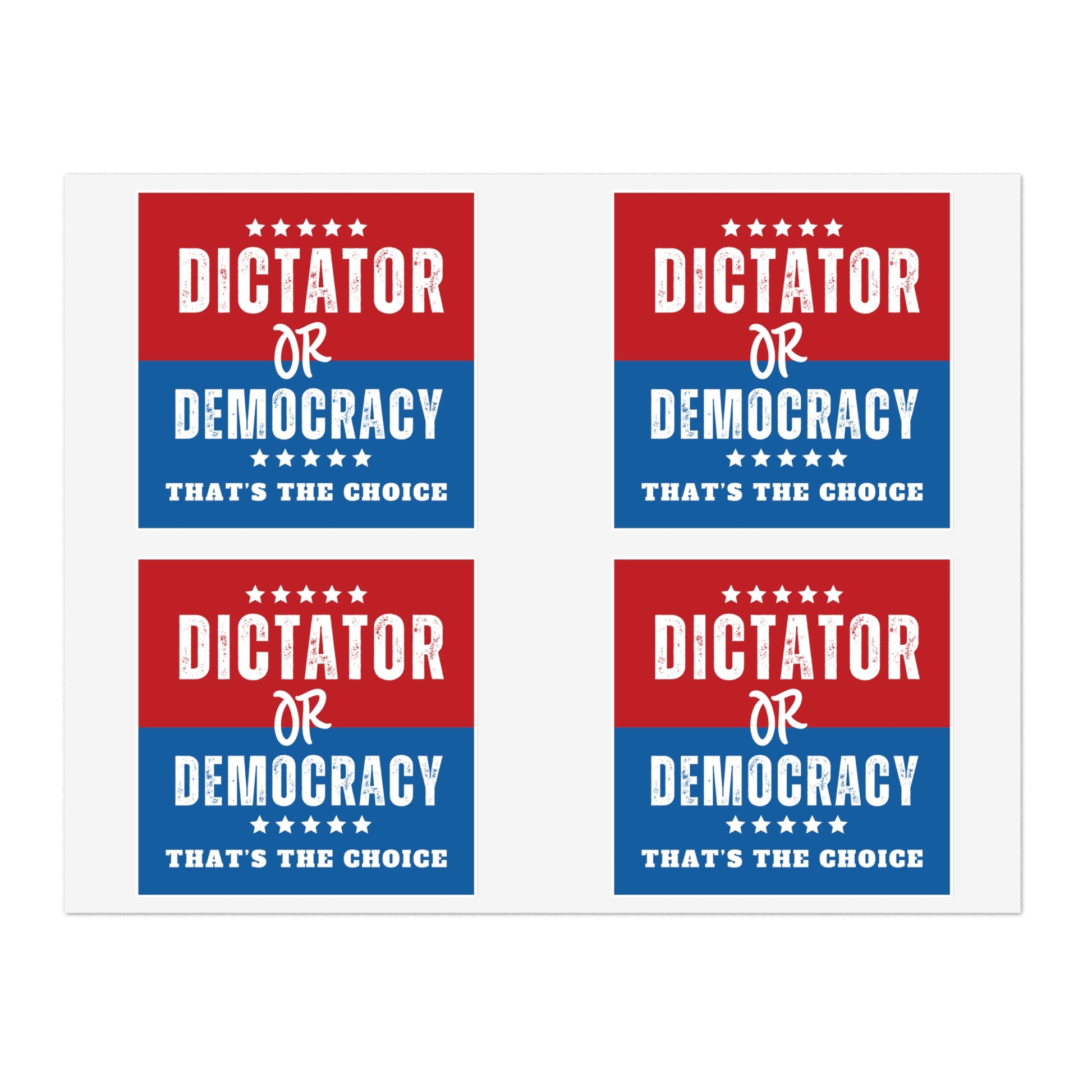 dictator or democracy sticker sheet