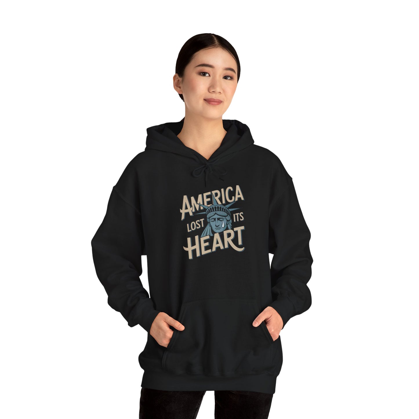 America Lost Its Heart Hoodie, Anti Trump Hoodie, Unisex Style, Free Shipping, America Hoodie, Lady Liberty Hoodie, Statue of Liberty Hoodie