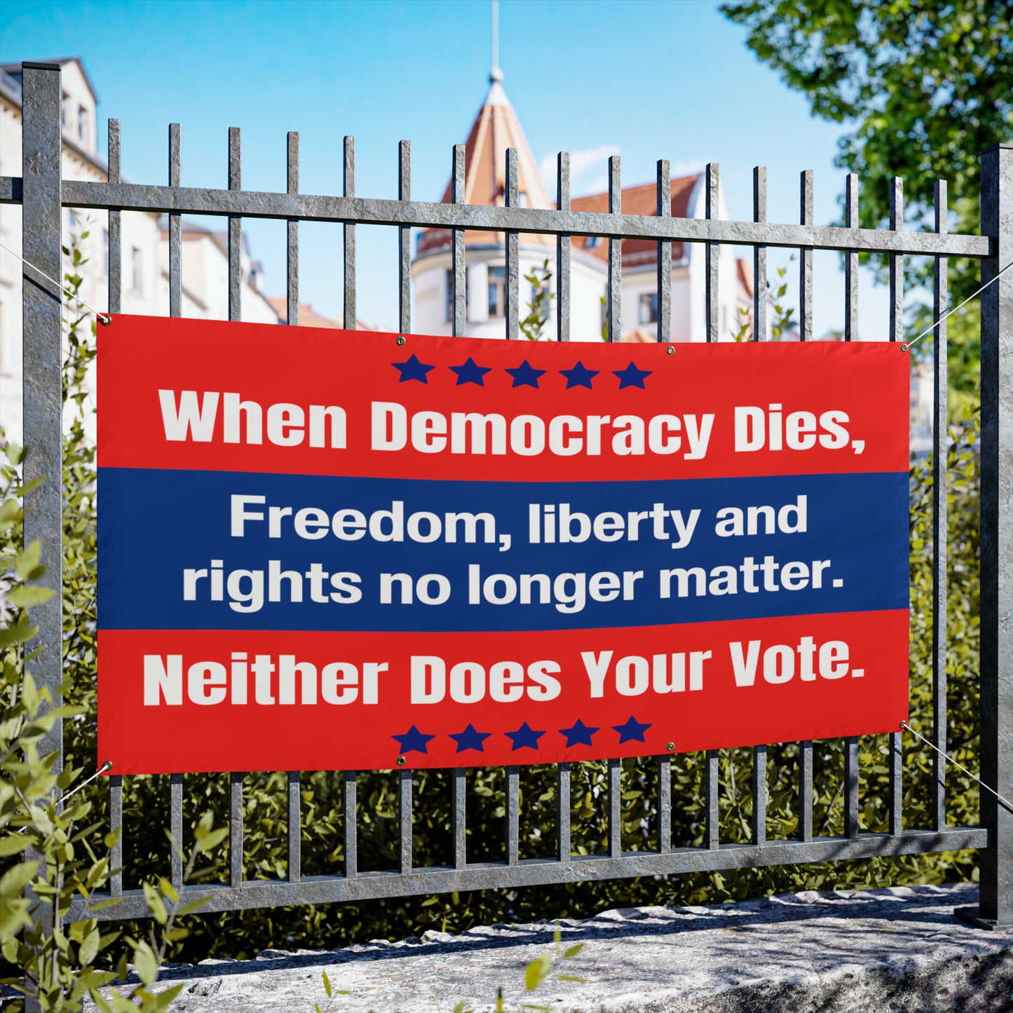 Democracy Sign, Vinyl Indoor/Outdoor Banner, 48 x 24 or 72 x 36, Vote Sign, Democracy Banner, Vote Banner