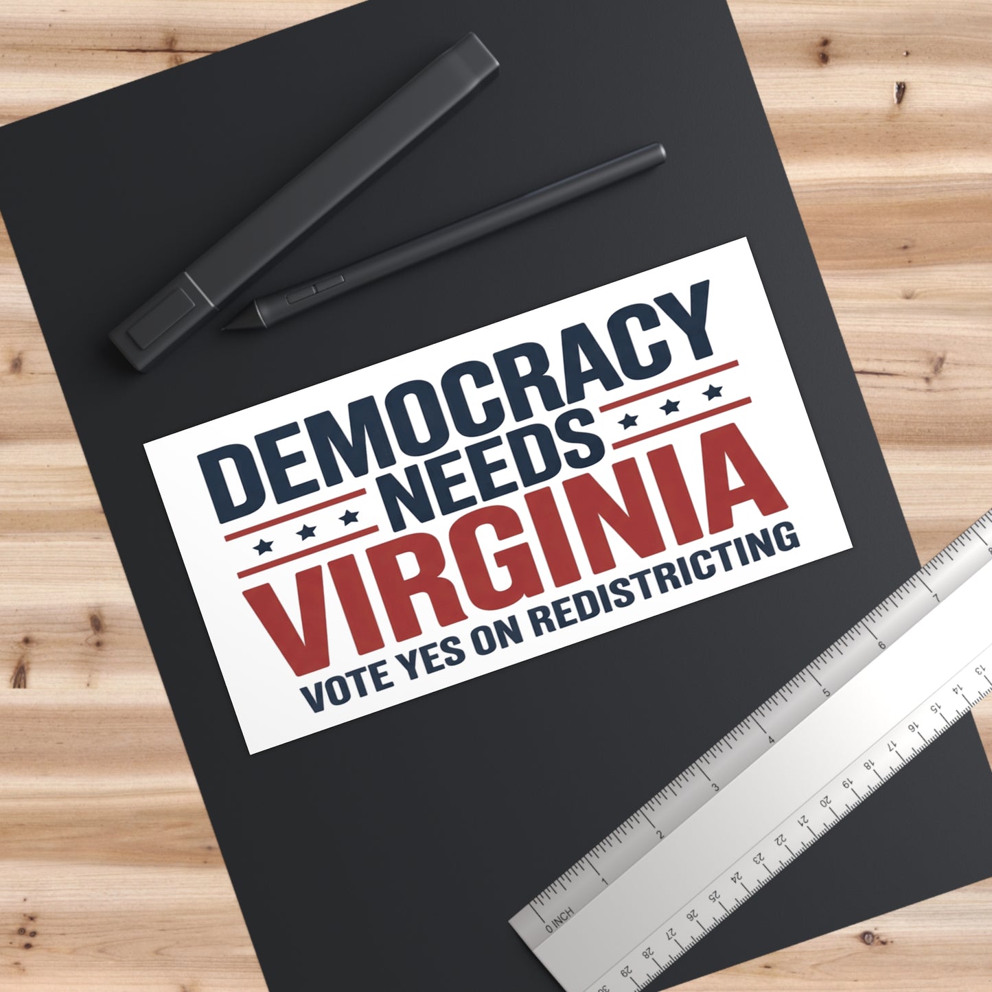 Democracy Needs Virginia Vote Yes on Redistricting Bumper Sticker, Virginia Special Election Bumper Sticker