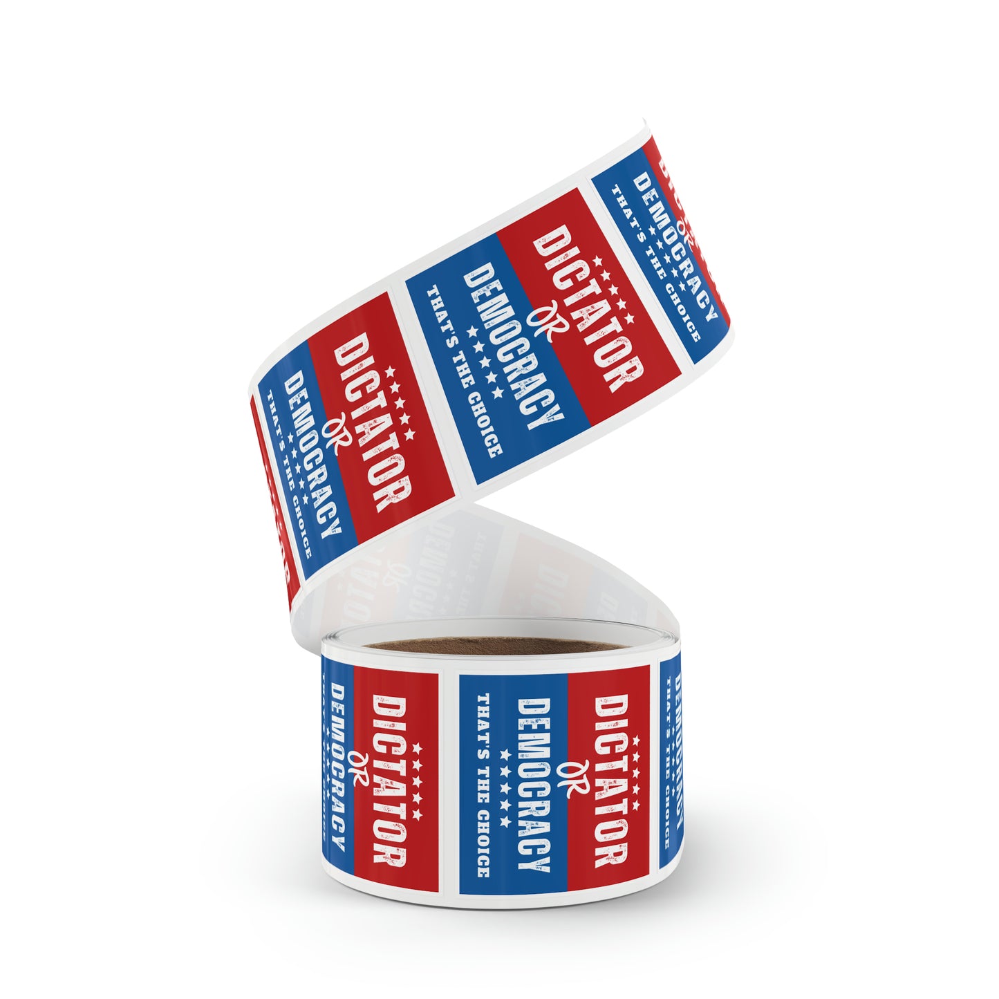 Dictator or Democracy Sticker Rolls, 50, 100 or 250, Free Shipping, Democracy Signs, Vote Sticker, Democrat Sticker, Anti Trump Sticker