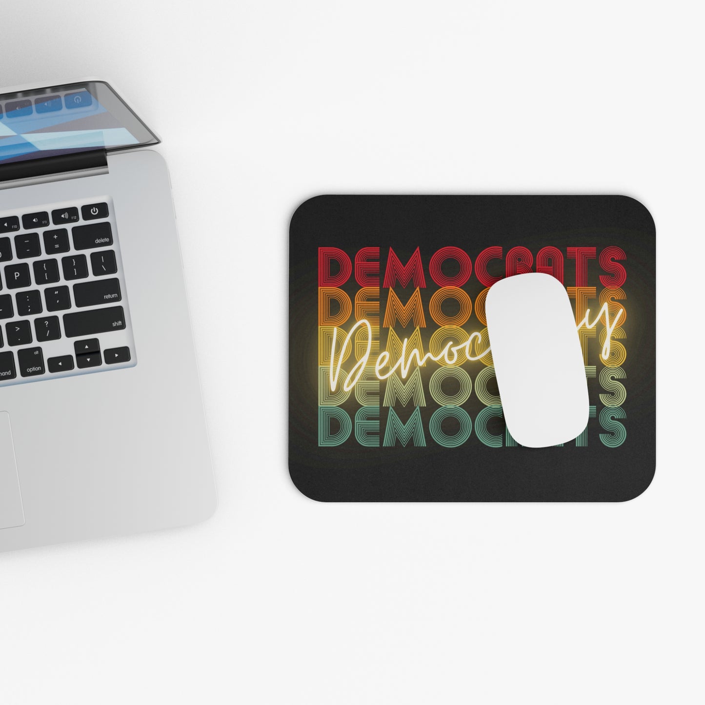 Democrats Democracy Mousepad, Vibrant Design, Great Democrat Gift, Democracy Signs, Democracy Gift, Political Gift, Voter Gift