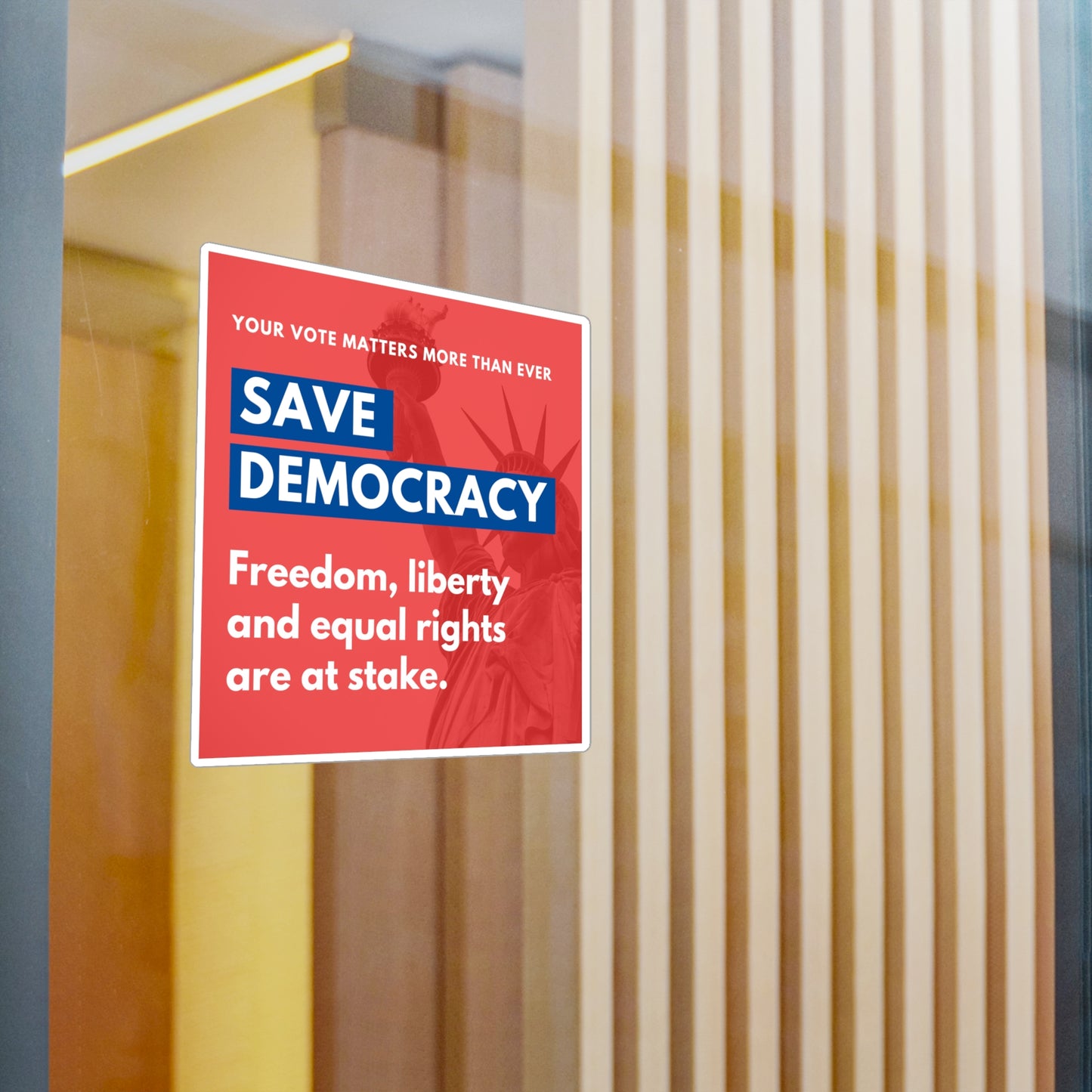 Save Democracy Vinyl Sticker, Indoor/Outdoor, Water, UV, Scratch Resistant, Multiple Sizes, Democracy Sticker, Democracy Signs, Vote Sticker