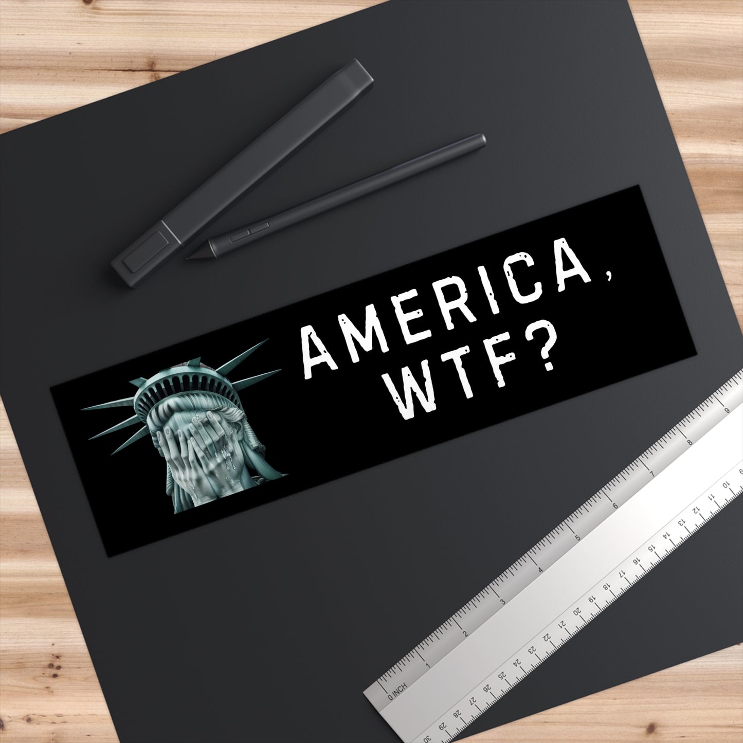 Anti Trump Bumper Sticker, America WTF Bumper Sticker