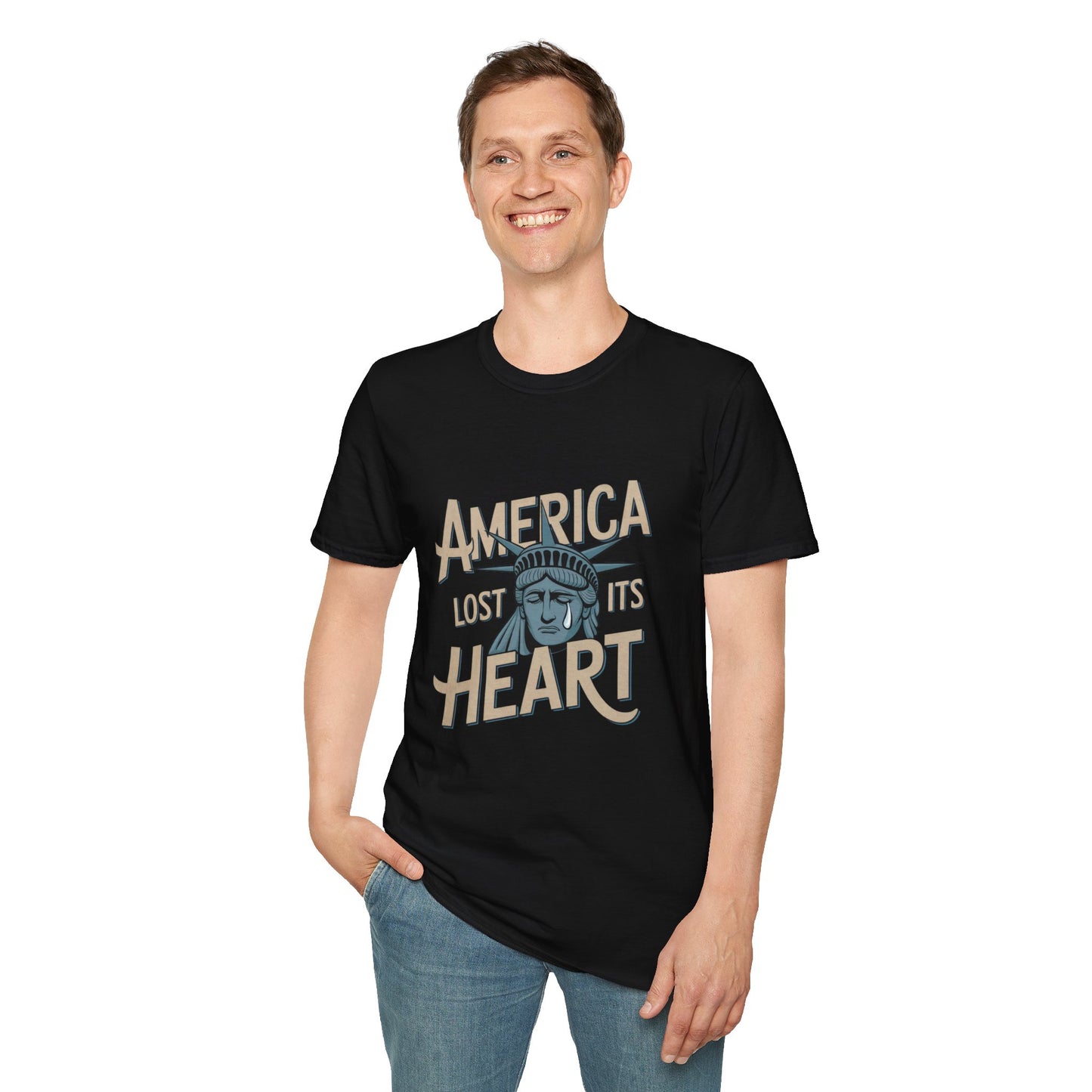 America Lost Its Heart Tshirt, Anti Trump Tshirt, Unisex Style, Free Shipping, America Tshirt, Lady Liberty Tshirt, Statue of Liberty Tshirt