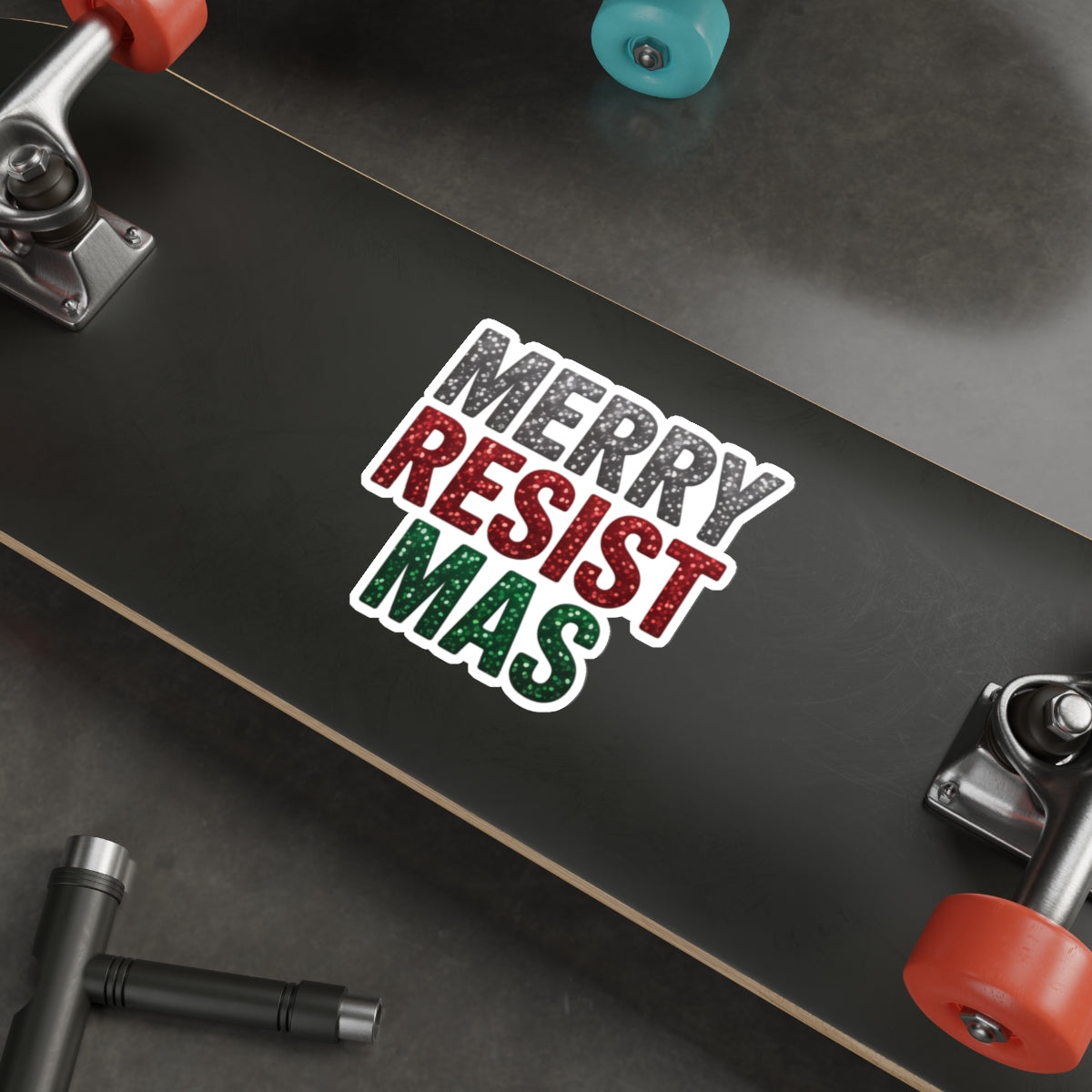 Merry Resistmas Sticker, Premium Vinyl, Indoor/Outdoor, Multiple Sizes Available, Holiday Stickers, Christmas Stickers, Anti Trump Stickers