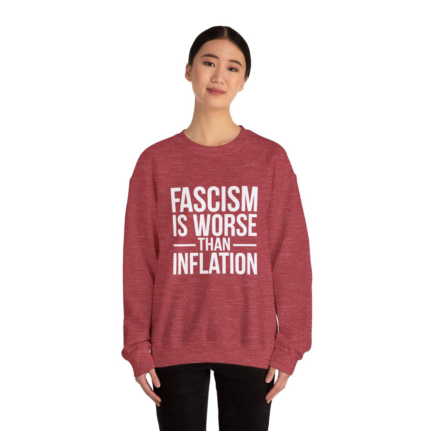 Fascism is Worse Than Inflation Sweatshirt, Fascism Sweatshirt, Anti Trump Sweatshirt, Democracy Sweatshirt, Free Shipping, Multiple Colors