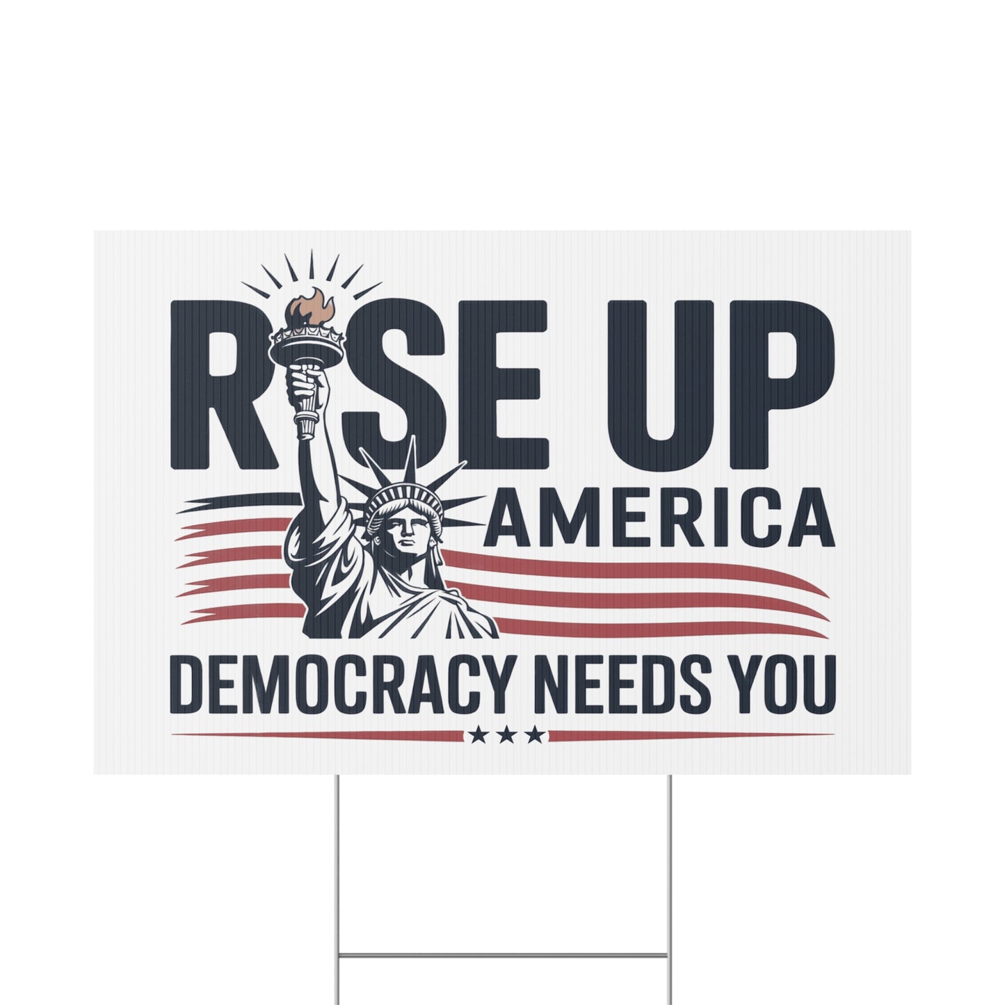 Democracy Yard Sign, Anti Trump Yard Sign, Rise Up America, Political Yard Sign, Print on Both Sides, Multiple Sizes
