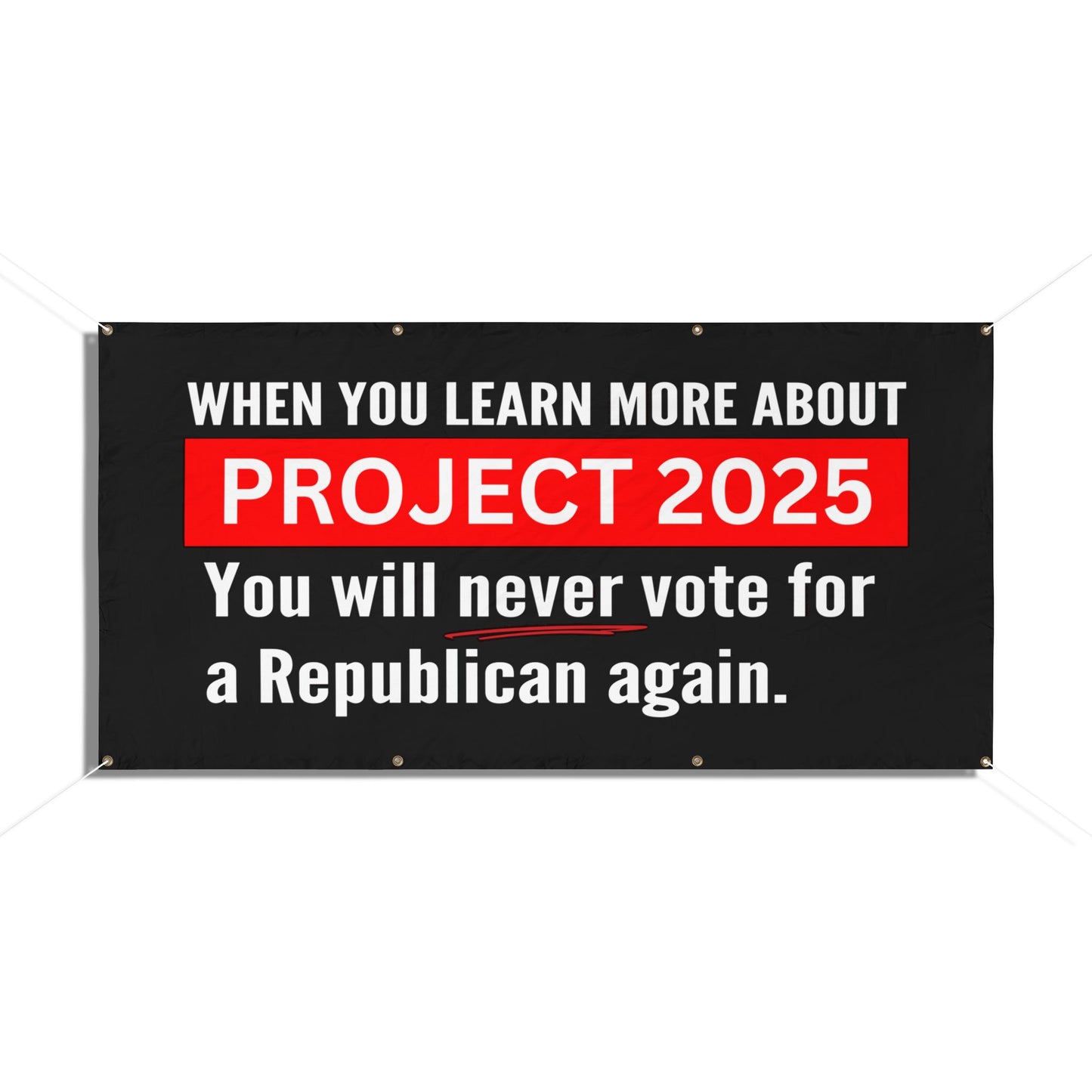 Project 2025 Education, Vinyl Indoor/Outdoor Banner, 48 x 24 or 72 x 36, Democracy Sign, Vote Sign, Democracy Banner, Vote Banner