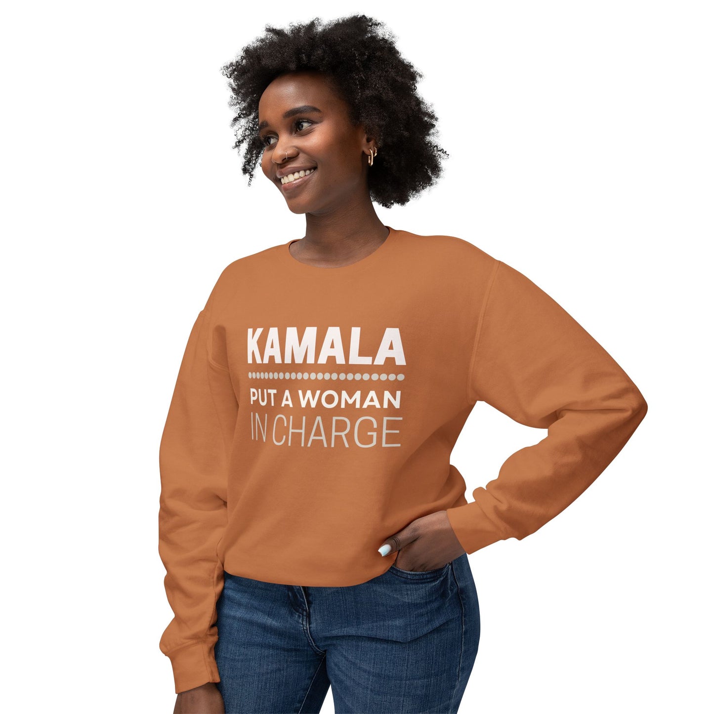 Kamala Harris Sweatshirt, Put a Woman in Charge, Soft, Relaxed Style, Fall Colors