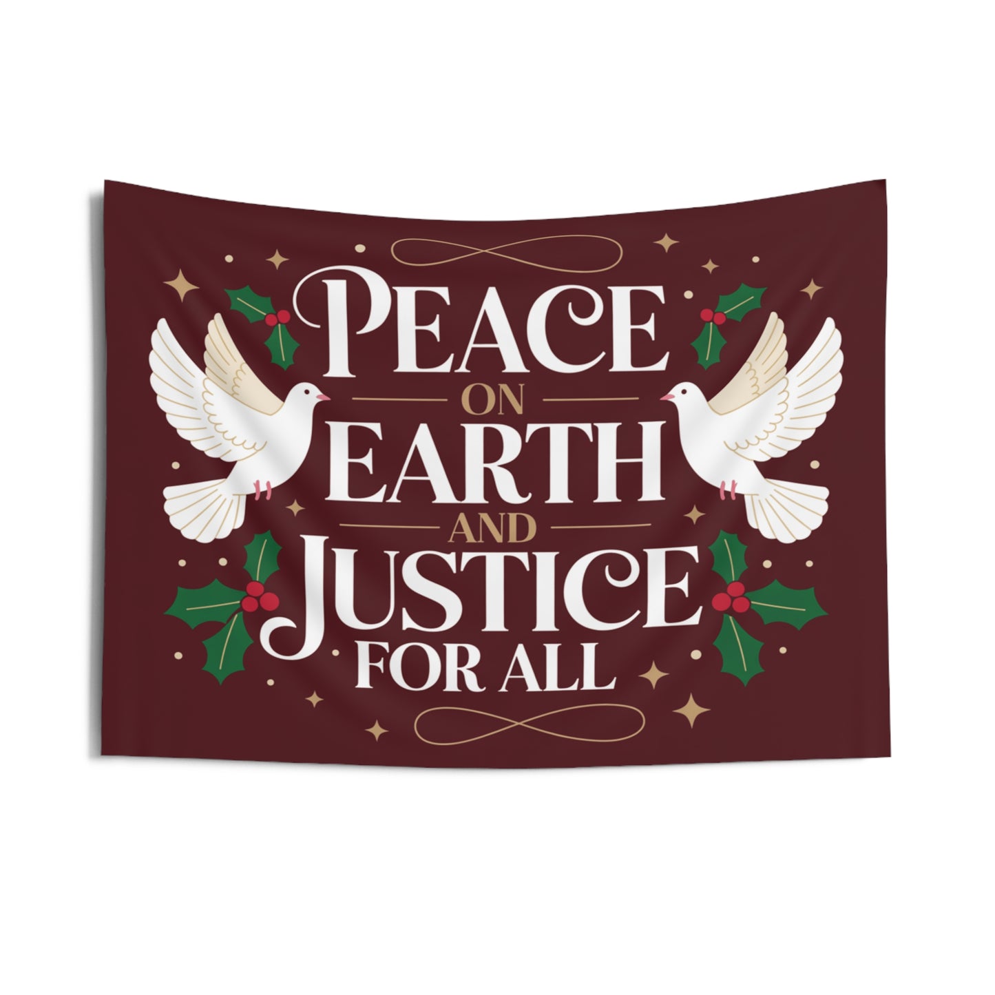 Peace on Earth Indoor Wall Tapestry | Christmas Wall Decor | Christmas Wall Tapestry