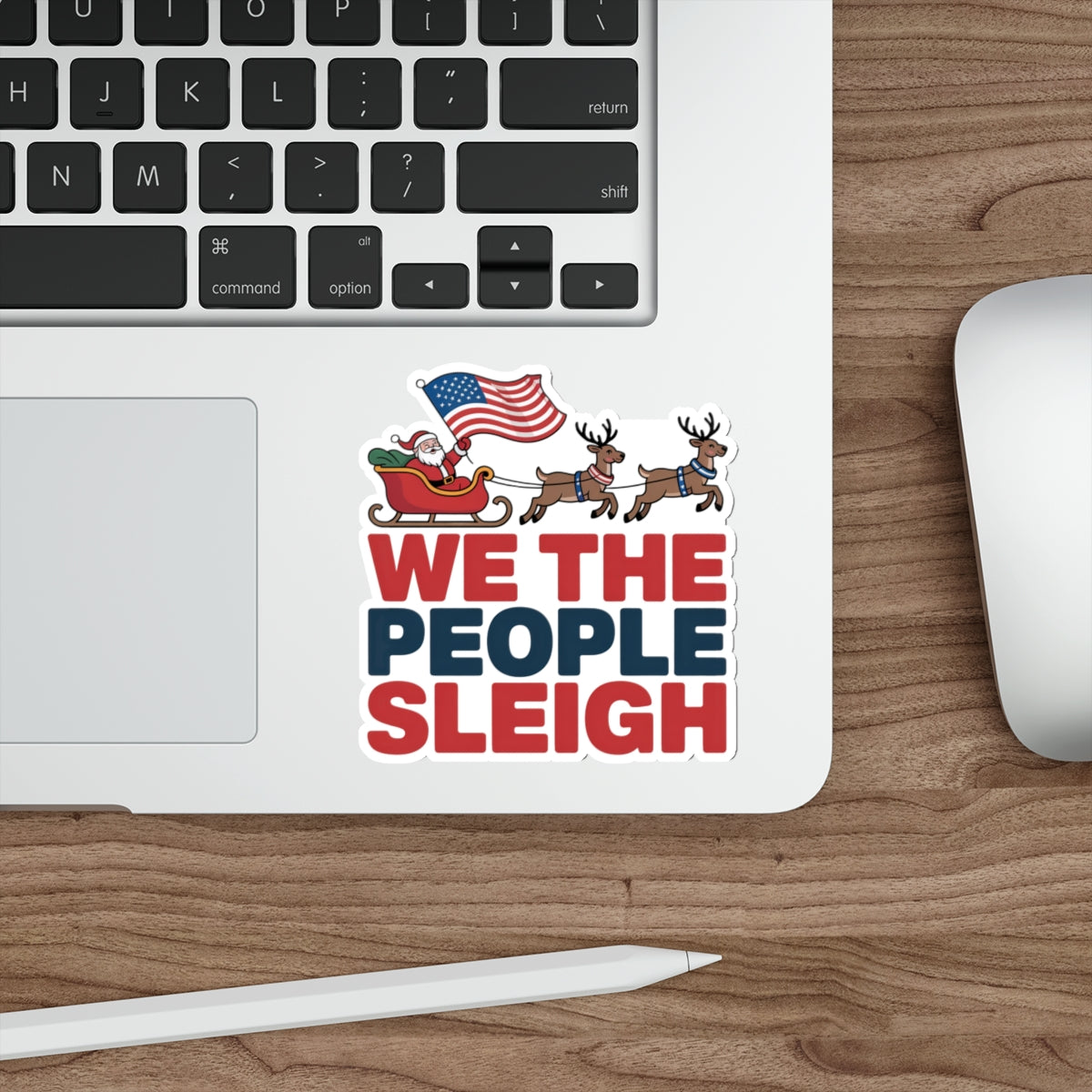 We the People Sleigh Sticker, Premium Vinyl, Indoor/Outdoor, Multiple Sizes Available, Holiday Stickers, Christmas Stickers