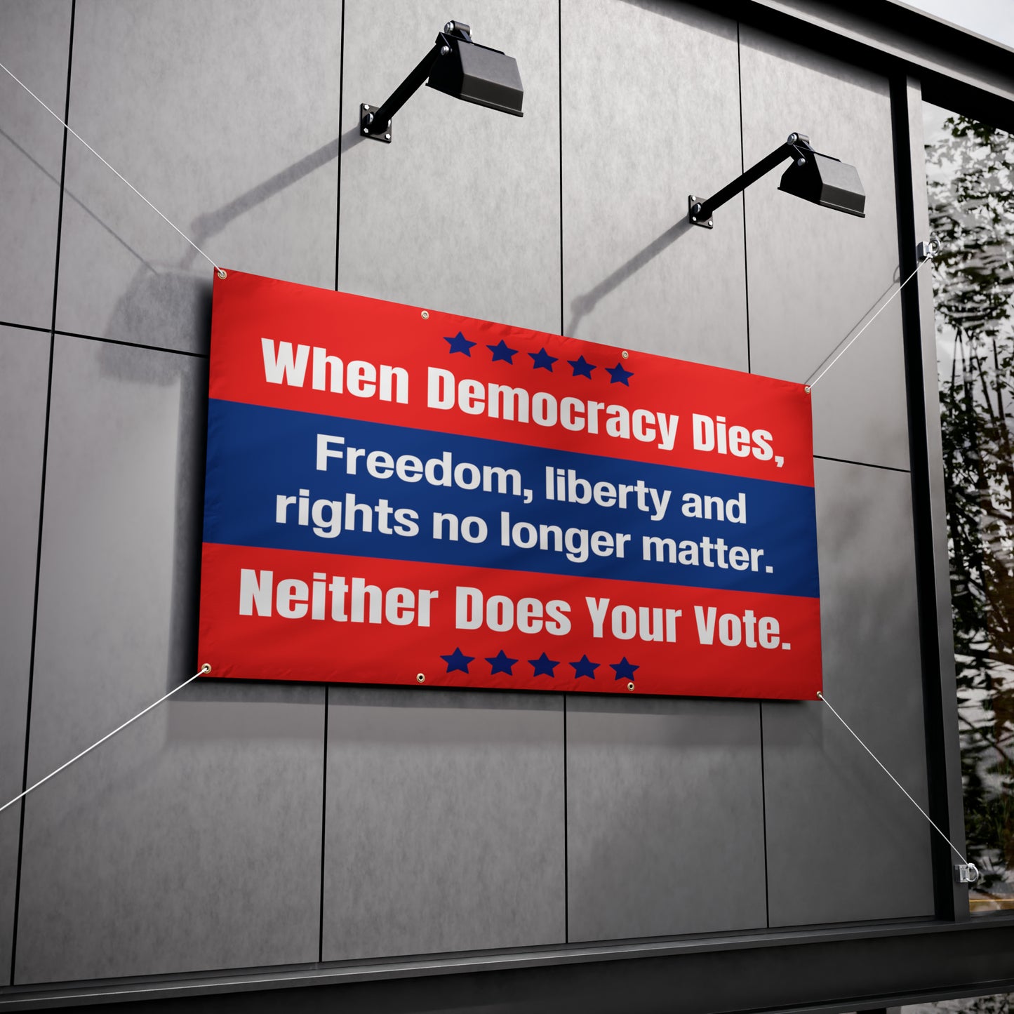 Democracy Sign, Vinyl Indoor/Outdoor Banner, 48 x 24 or 72 x 36, Vote Sign, Democracy Banner, Vote Banner