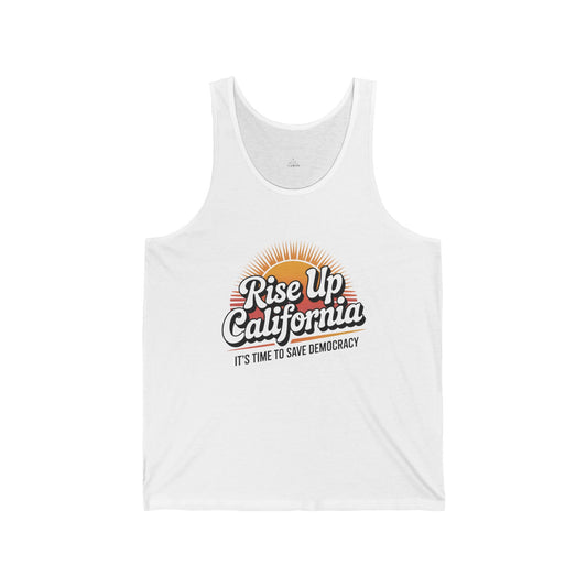 Election Rigging Response Act Shirt: Unisex Jersey Tank - Rise Up California to Save Democracy Shirt, Prop 50 Shirt, Free Shipping