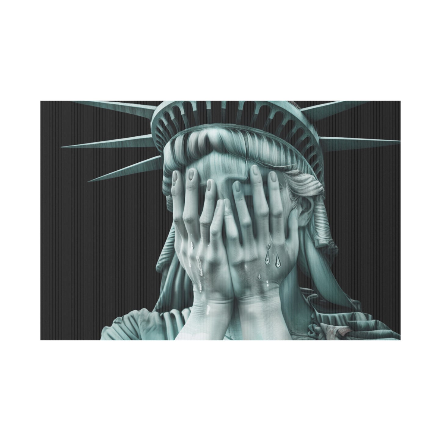 Weeping Statue of Liberty Yard Sign | Multiple Sizes | Anti Trump Yard Sign
