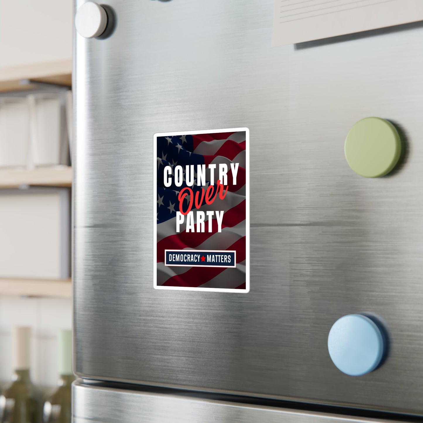 Country Over Party, Democracy Sticker, Car Sticker, Laptop Sticker